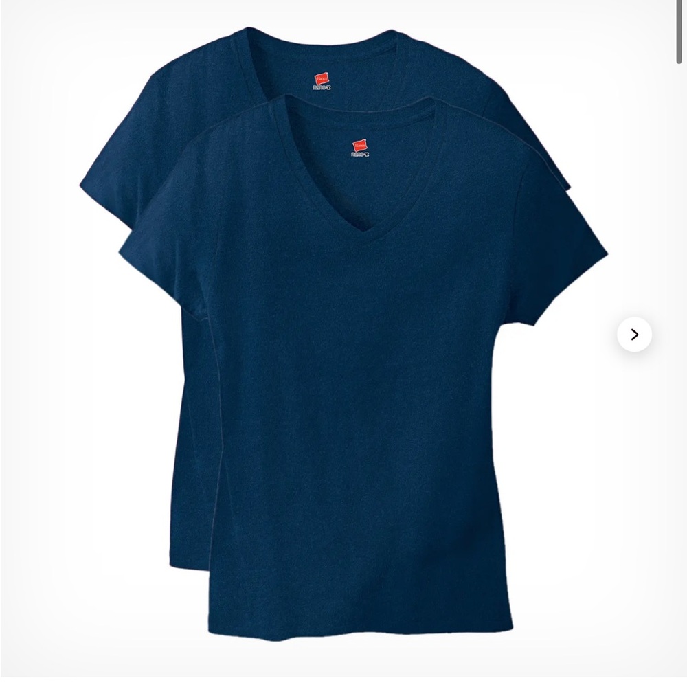 Hanes Navy V-Neck Women’s T-Shirts (2-pack)